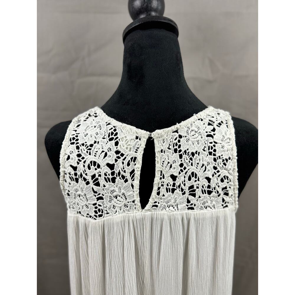 Old Navy White Midi Dress with Lace Neck, Size M - Picture 4 of 8
